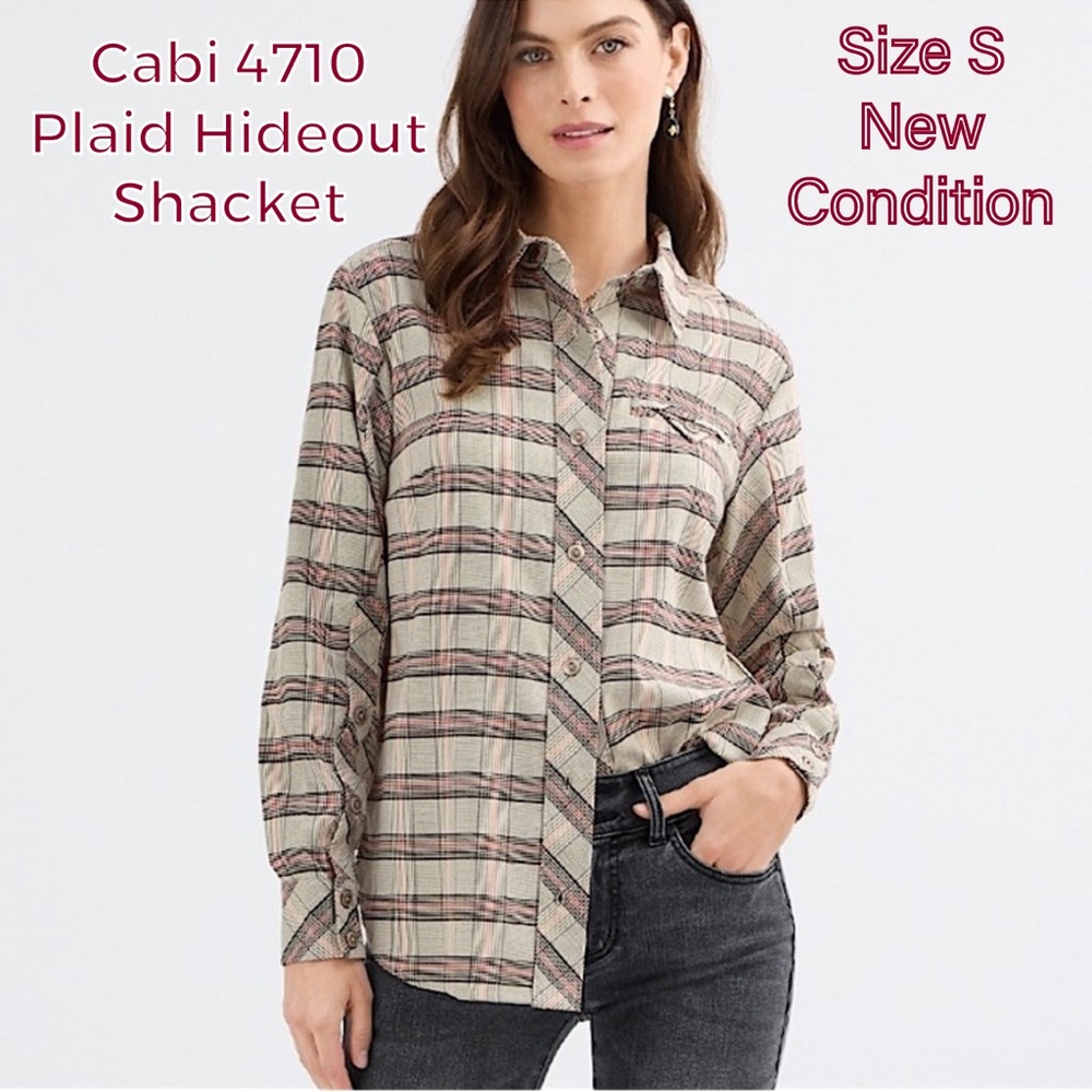Cabi Plaid Hideout Shacket - Size S